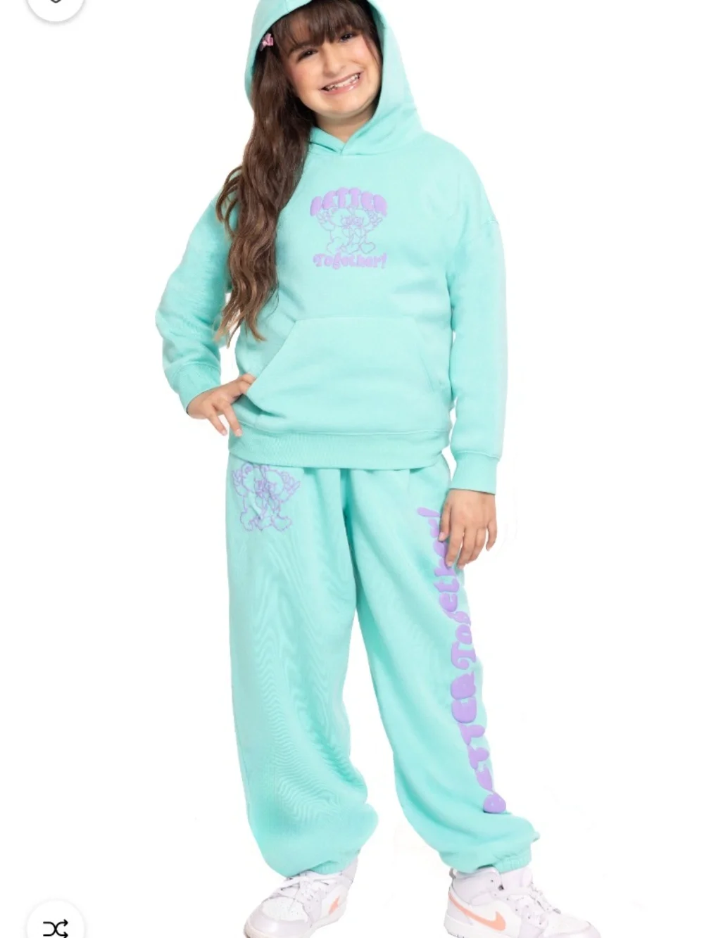 Way To Celebrate Girls Surfside Blue Graphic Hoodie Size XS (4/5) NWT